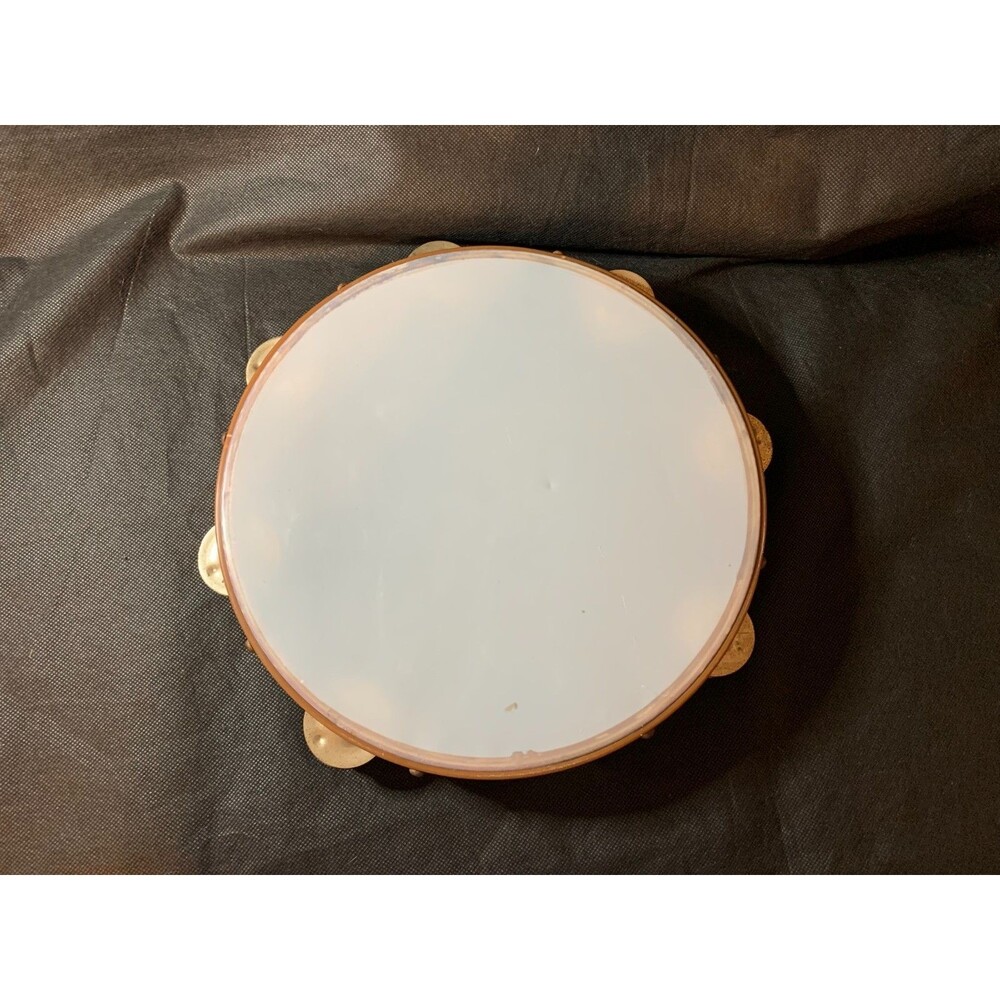 Vintage Wooden 10 Inch Double Row Tambourine Free Shipping